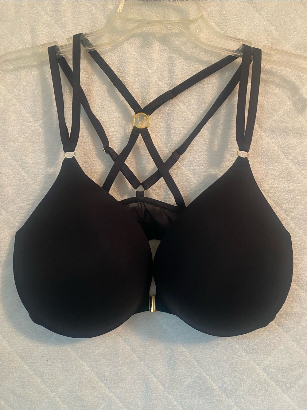 Sexy Wireless Victoria’s Secret Strappy Back Bra - Black